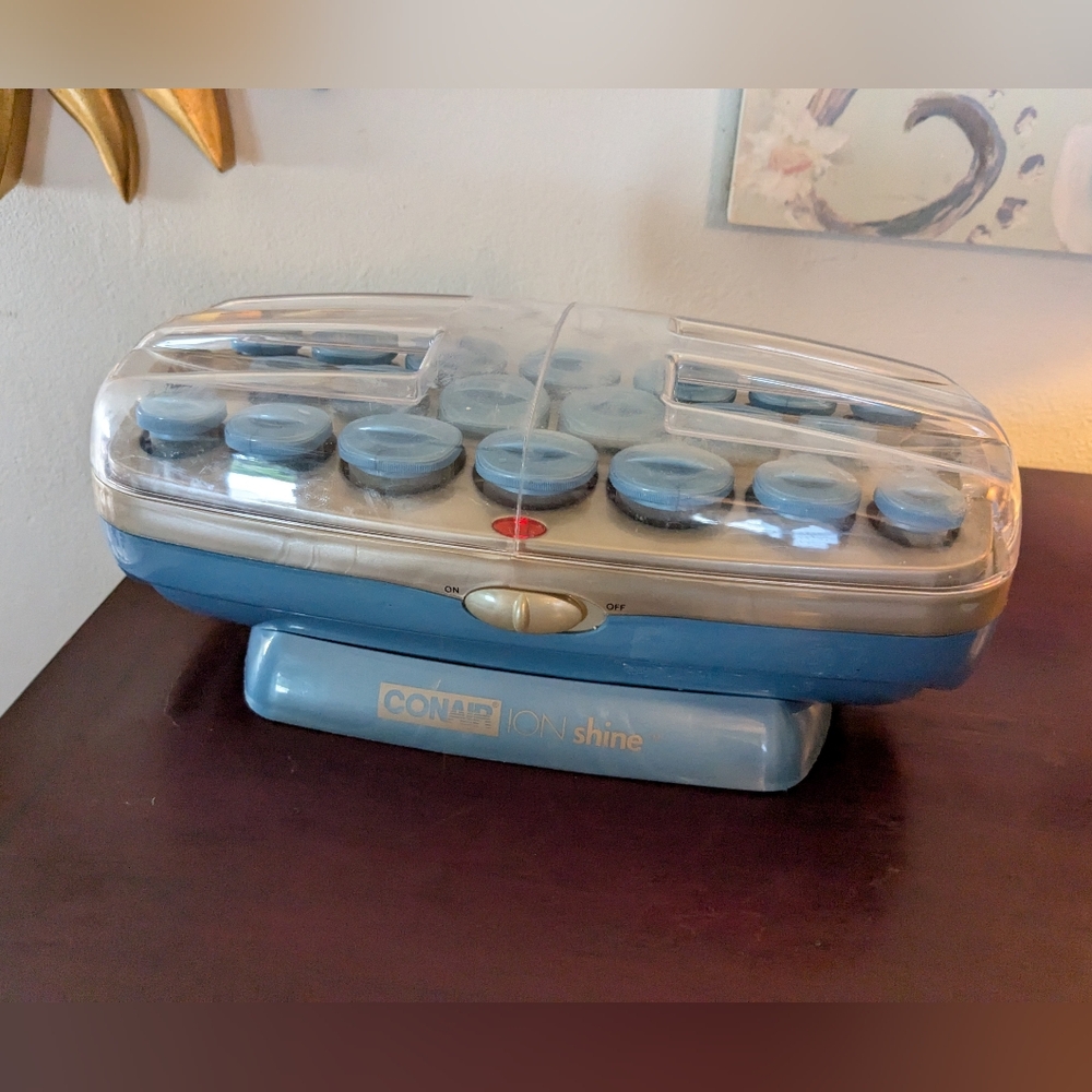 Conair ION Shine Hot Rollers CHV26IX Blue 20 Flocked Curlers